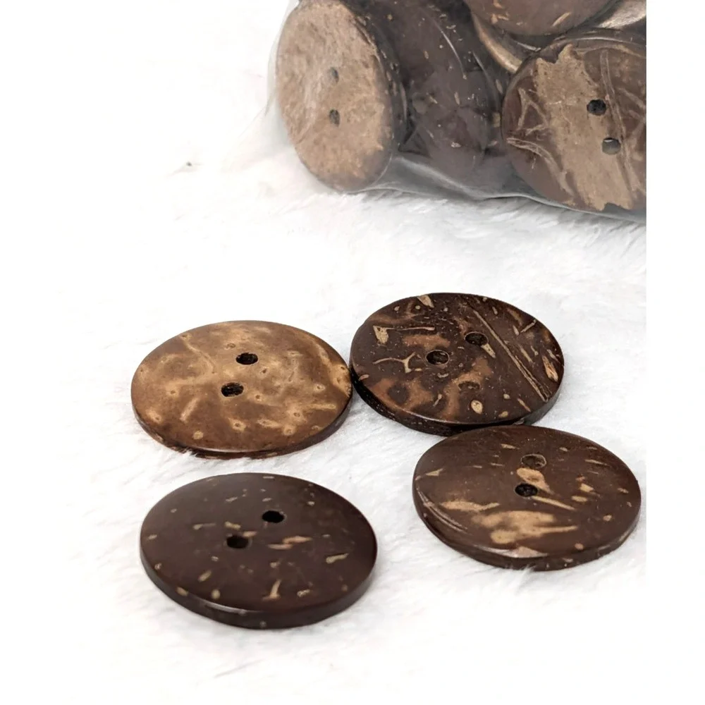 115pc Natural Button Lot Coconut Shell 20mm 32L + Wood Favorite Findings #510